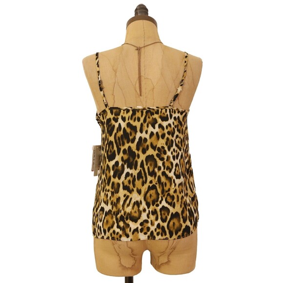 Abound Printed Camisole Tank Top XXS Spaghetti Strap Lined Tan Leopard NWT B38 - Picture 4 of 5